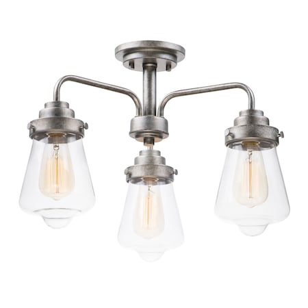 Maxim Lighting Cape Cod 3-Light 21" Wide Weathered Zinc Flush Mount Light 11330CLWZ